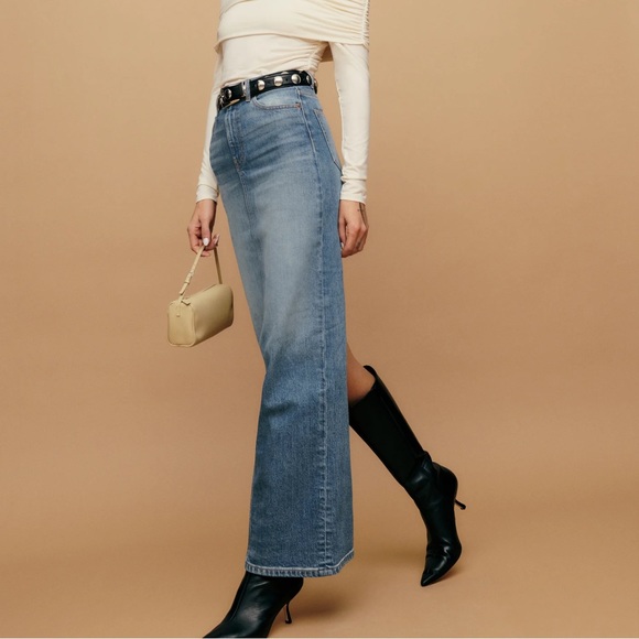 Reformation Daria Ultra High Rise Denim Maxi Skirt Merritt 28 🤍 - Picture 8 of 8
